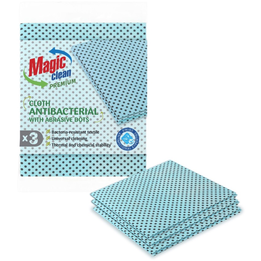 Антибактериални кърпи с абразивни точки Magic Clean Premium - 3 броя