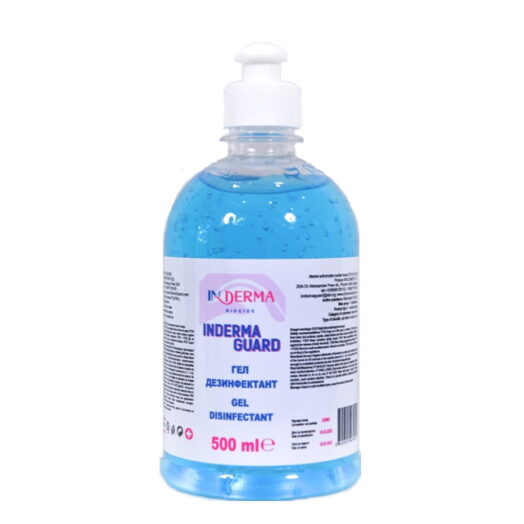 Дезинфектант и антибактериален гел за ръце на спиртна основа InDerma Guard - 500 ml.