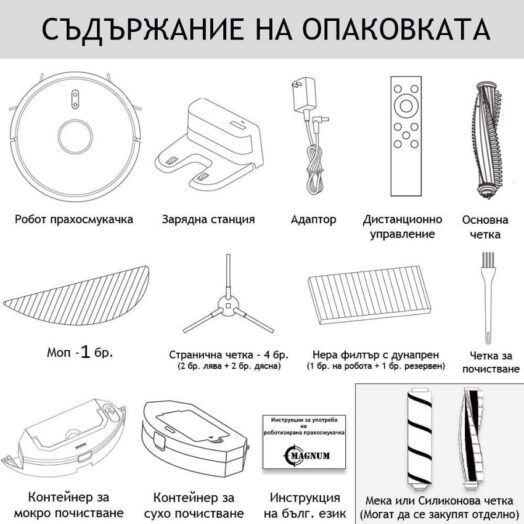 Прахосмукачка робот за сухо и мокро почистване MAGNUM ONE Plus - Черна - Image 7