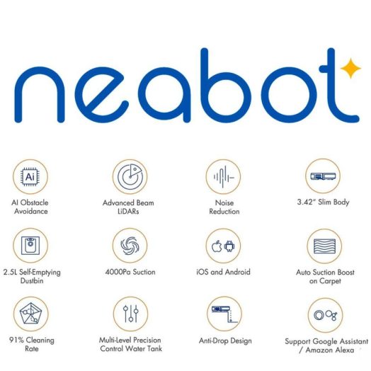 Ниска прахосмукачка робот с автоматичен контейнер за отпадъци Neabot NoMo Q11 - Image 12