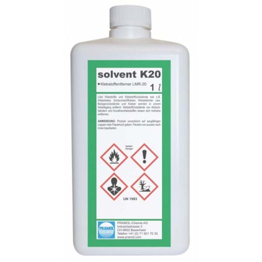 Швейцарски препарат за почистване на лепило и уплътнители Solvent K20 1 литър