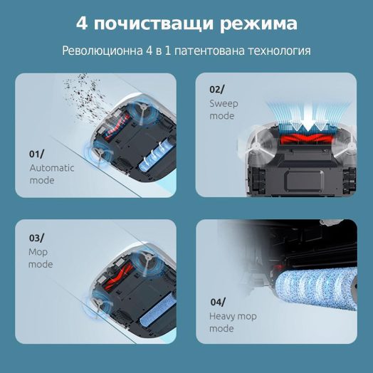 Прахосмукачка робот и подомиячка със самопочистващ моп Tecbot M1 - Черен - Image 14