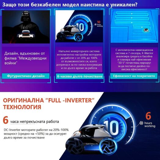 Безкабелен робот за басейн с дължина до 20 м X-Warrior X60 - Image 5