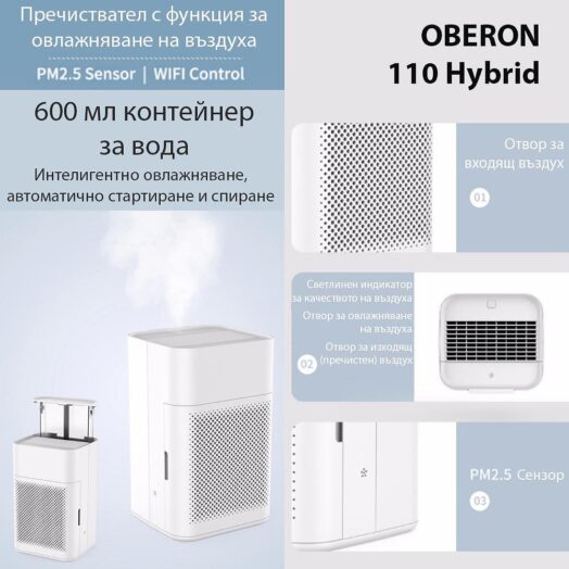 Пречиствател и овлажнител на въздух Oberon 110 HYBRID (до 15 м2) - Image 5