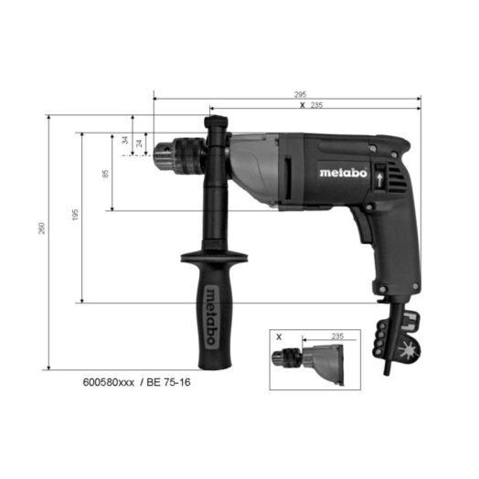 Бормашина metabo BE 75-16 ZKBF 750W - Image 2