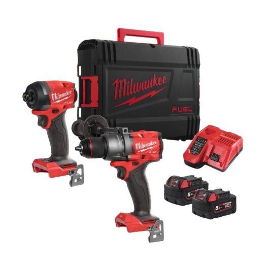 Комплект гайковерт винтоверт куфар 2 батерии и зарядно Milwaukee M18FPP2A3-502X 18V