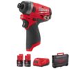 Комплект компактен винтоверт зарядно куфар и 2 батерии Milwaukee M12FID-202X 12V 147Nm