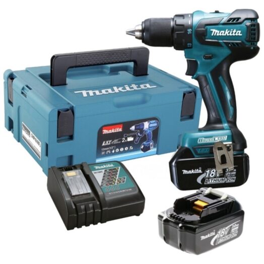 Акумулаторен винтоверт Makita DDF459RFJ 18V 45Nm в комплект с 2 батерии зарядно и куфар