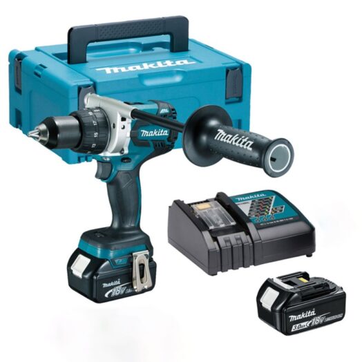 Акумулаторен винтоверт Makita DDF481RFE 18V 115Nm в комплект с 2 батерии зарядно и куфар