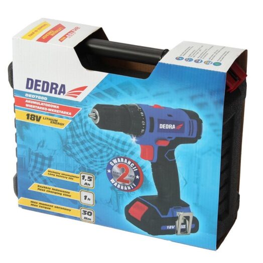 Винтоверт DEDRA DED7880 18V 30Nm в комплект с батерия зарядно и куфар - Image 2