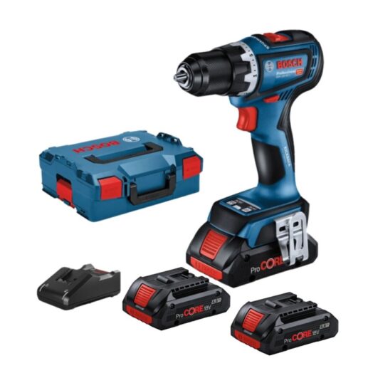 Акумулаторен винтоверт BOSCH GSR 18V-90 C 18V 64Nm комплект с 3 батерии зарядно и куфар