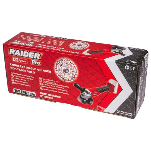 Акумулаторен ъглошлайф RAIDER RDP-YAG20 SOLO, 20 V, 125 mm - Image 3