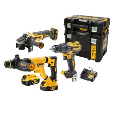 Комплект акумулаторни машини, винтоверт, ъглошлайф, перфоратор  DEWALT DCK327P2T, 18V