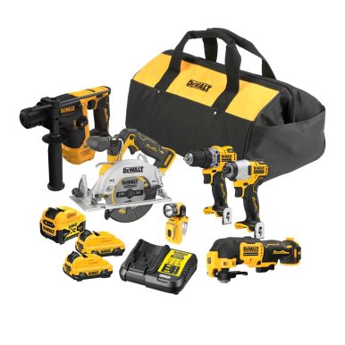 Комплект акумулаторни инструменти 6 броя DeWALT DCK611P1D2, 12V