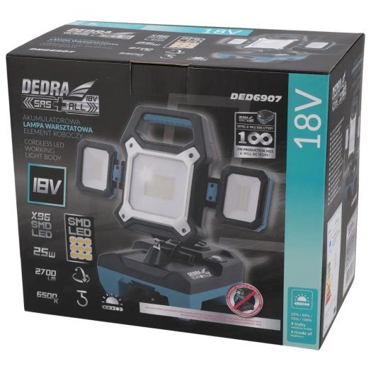 Акумулаторен фенер DEDRA DED6907 SAS+ALL, 2700lm, 18V - Image 8
