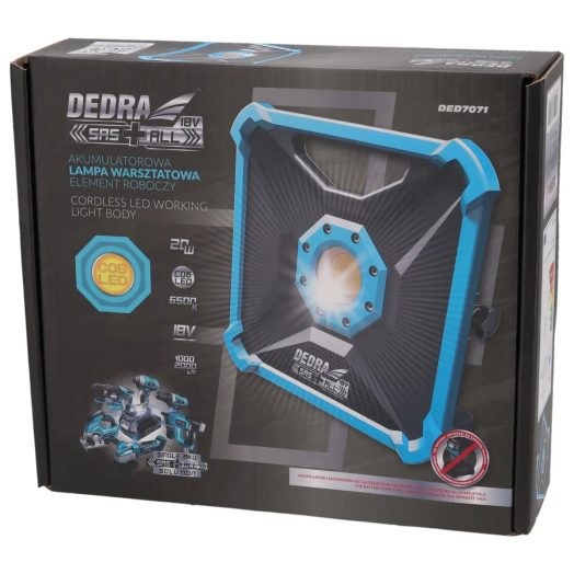 Акумулаторен фенер DEDRA DED7071 COB LED SAS+ALL, 1000-2000lm, 18V - Image 7