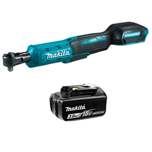 Тресчотка акумулаторна MAKITA DWR180Z, 18V, 1/4, 3/8 и батерия BL1830B 18V, 3Ah