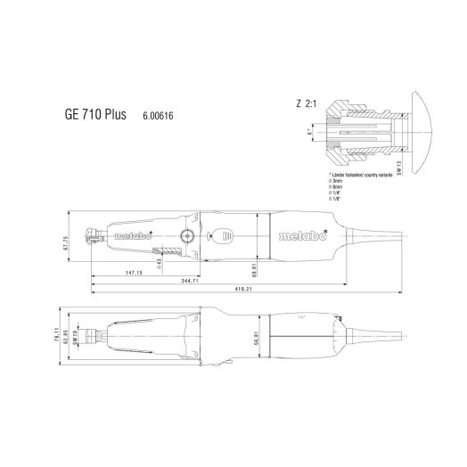 Прав шлайф удължен METABO GE 710 PLUS, 710W - Image 5
