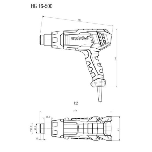 Пистолет за горещ въздух Metabo HG 16-500, 1600W, 300-500°С - Image 3