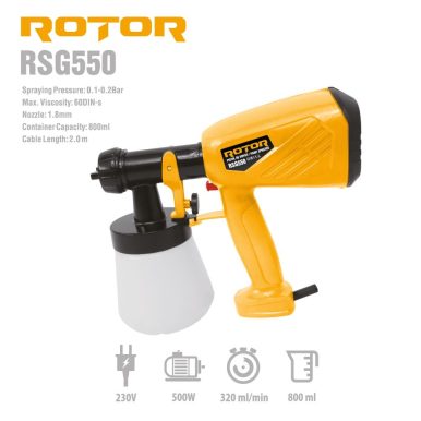 Пистолет за боядисване ROTOR RSG550, 500W