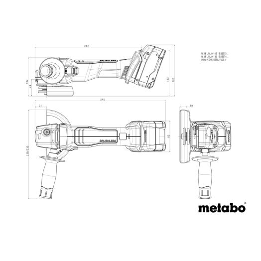 Акумулаторен ъглошлайф Metabo W 18 L BL 9-125, 125mm, 18V - Image 8