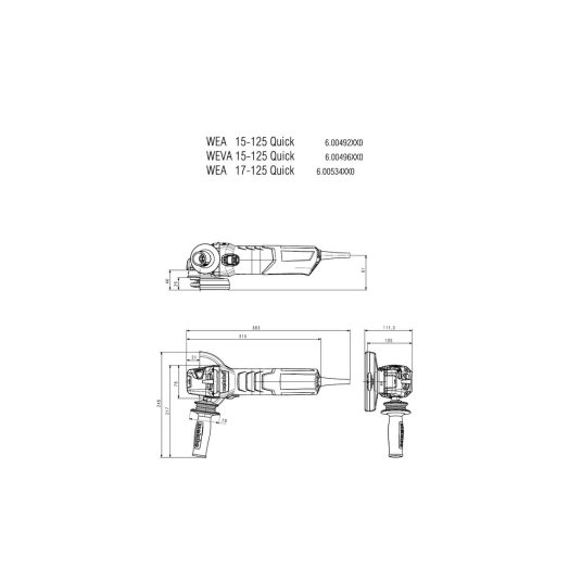 Ъглошлайф Metabo WE 17-125 QUICK, 1700W, 125mm - Image 8