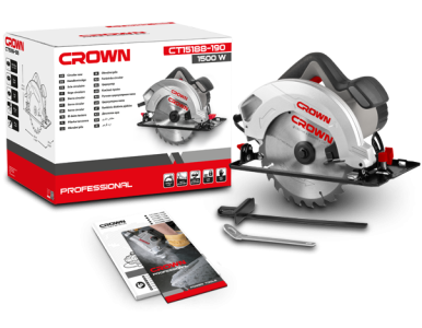Ръчен циркуляр CROWN CT15188 , 1500 W, Ø 190 мм