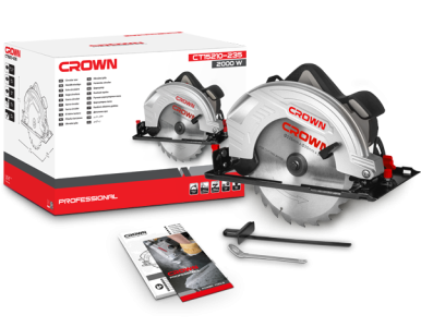 Ръчен циркуляр CROWN CT15210 , 2000 W,  Ø 235 мм