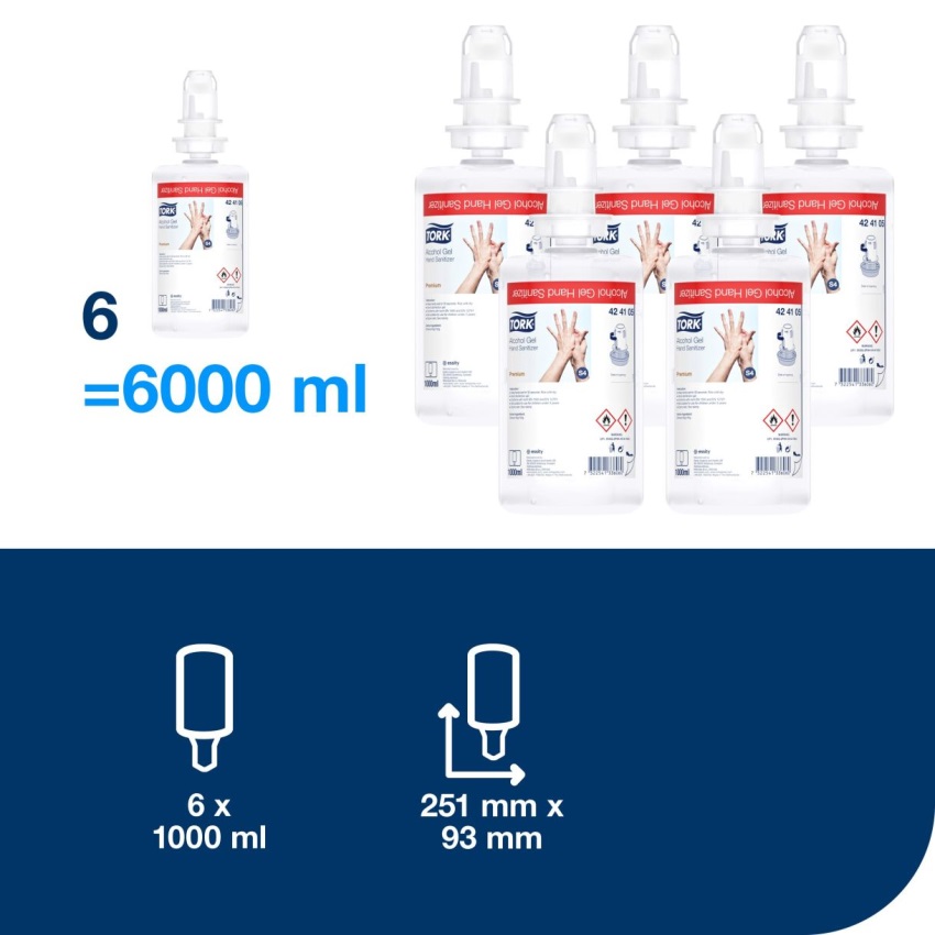 Дезинфектант гел за ръце TORK - Система S4 - 6х1000ml. - Image 6