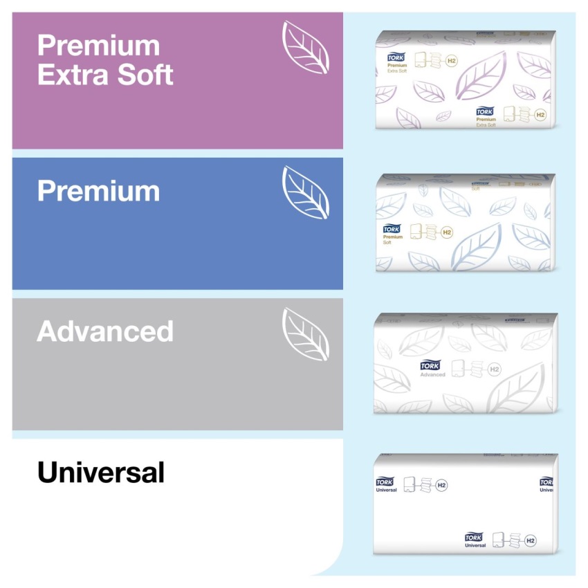 Диспенсър TORK за сгънати кърпи за ръце - system H2 - Бял - Image 3