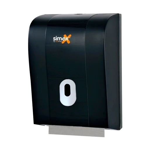 Дозатор за V-образни хартиени кърпи за ръце Simex - Черен