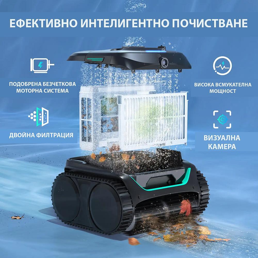 Безкабелен робот за басейни Wybot C2 Pro Vision с двойна филтрация - Image 11
