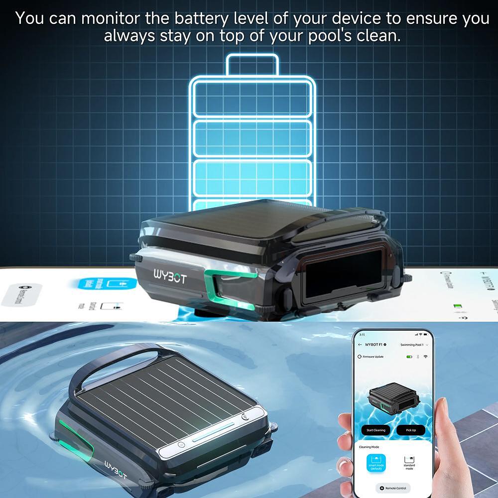 Акумулаторен скимер за почистване на повърхността на водата на басейни с соларно или DC зареждане Wybot F1 - Image 4
