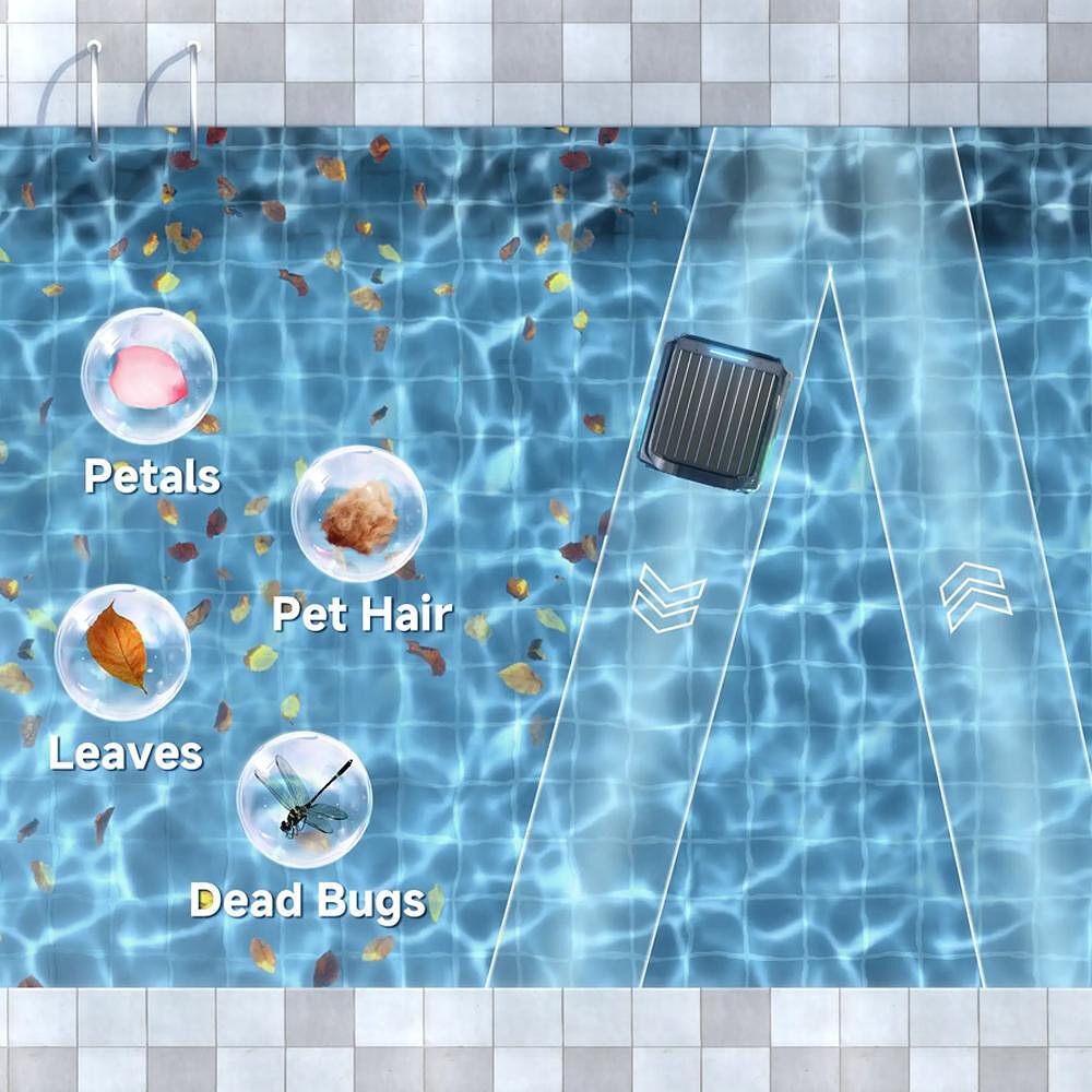 Акумулаторен скимер за почистване на повърхността на водата на басейни с соларно или DC зареждане Wybot F1 - Image 6