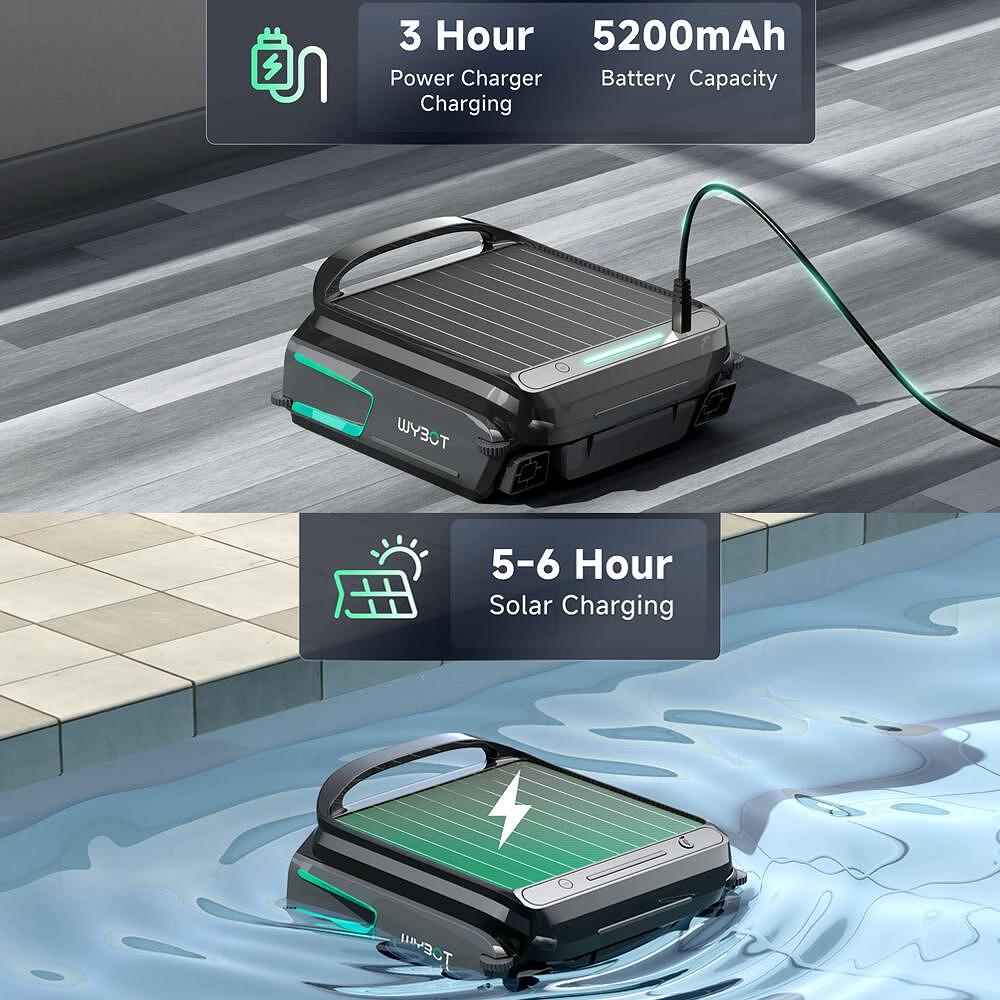 Акумулаторен скимер за почистване на повърхността на водата на басейни с соларно или DC зареждане Wybot F1 - Image 8