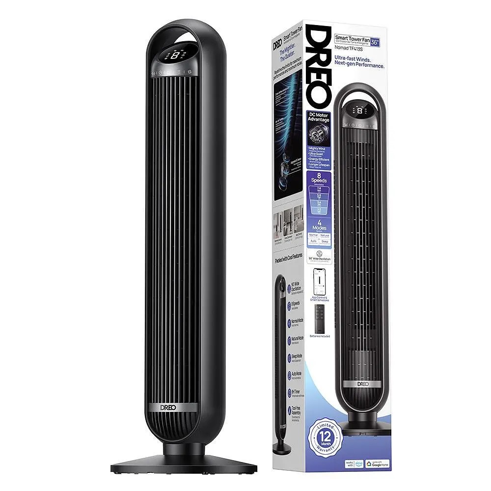 Колонен вентилатор Dreo Tower Fan 413S с Мобилно приложение и 90-градуса завъртане - Image 2