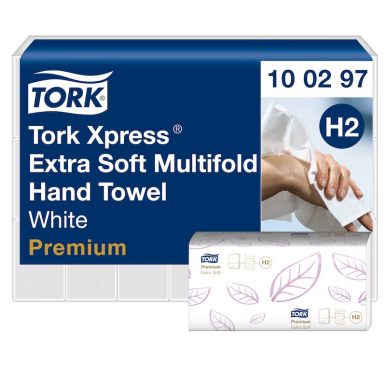 Премиум хартиени кърпи за ръце за диспенсър Tork - system H2  - 1 кашон (21 пачки)