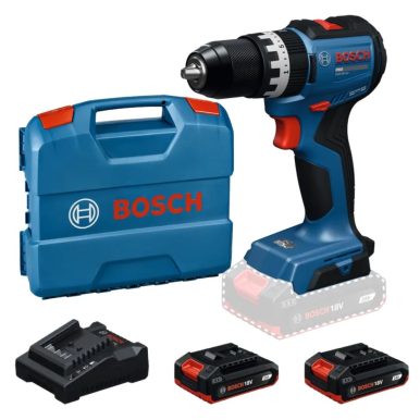 Акумулаторен ударен винтоверт Bosch PRO GSB 18V-52 18V 2Ah 70Nm с 2 батерии, зарядно и куфар